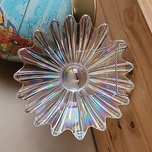 Vintage Federal Glass Iridescent Starburst decorative bowl